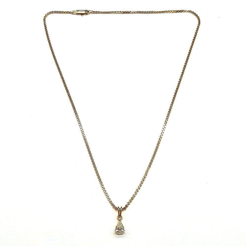 Collier Collier solitaire en or jaune 18 carats avec diamant poire 1 ct 58 Facettes BO/260013