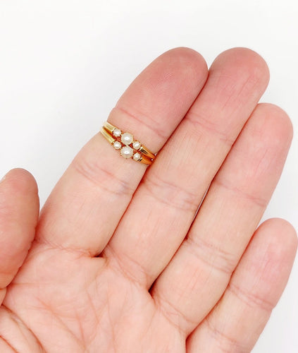 Bague 52.5 Bague antique en or rose 18k et perles (circa 1900) 58 Facettes A06843