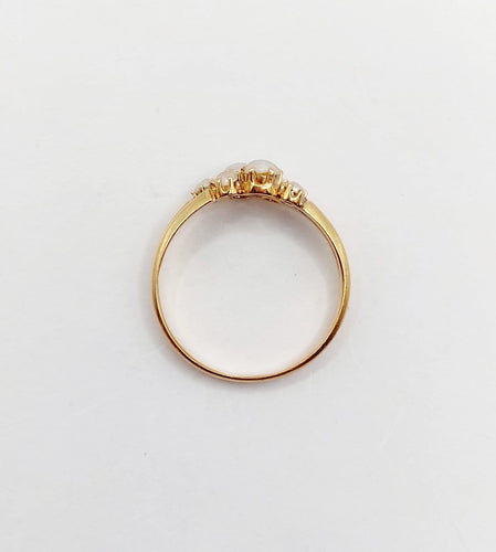 Bague 52.5 Bague antique en or rose 18k et perles (circa 1900) 58 Facettes A06843