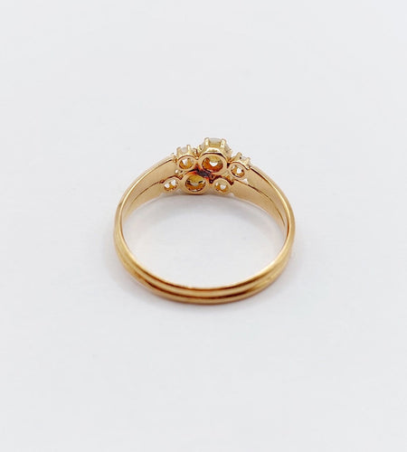 Bague 52.5 Bague antique en or rose 18k et perles (circa 1900) 58 Facettes A06843