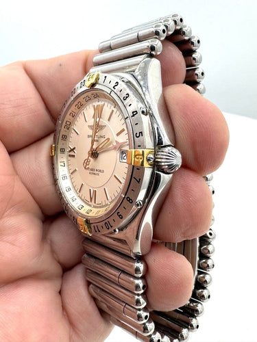 Montre Breitling Antares World - Montre automatique en acier et or 58 Facettes 260038