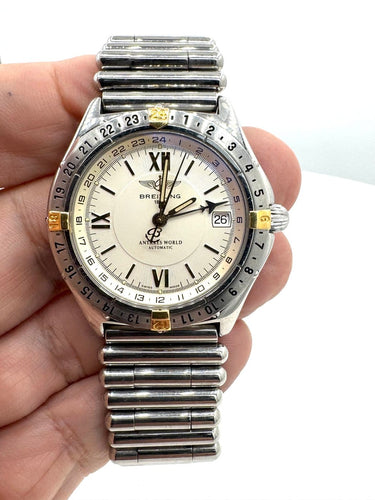 Montre Breitling Antares World - Montre automatique en acier et or 58 Facettes 260038