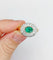 Bague 55.5 Bague vintage en or 18k et platine avec émeraude et diamants 58 Facettes A06849