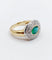 Bague 55.5 Bague vintage en or 18k et platine avec émeraude et diamants 58 Facettes A06849