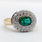 Bague 55.5 Bague vintage en or 18k et platine avec émeraude et diamants 58 Facettes A06849