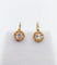 Boucles d'oreilles Dormeuses anciennes en or rose 18k et strass blancs (circa 1900) 58 Facettes A06851