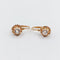 Boucles d'oreilles Dormeuses anciennes en or rose 18k et strass blancs (circa 1900) 58 Facettes A06851