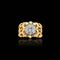 Bague 54 Belle Époque - Bague en or jaune et diamant 58 Facettes F17