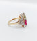 Bague 52 Bague tank Art déco en or rose 18k et platine, diamants et rubis synthétique 58 Facettes A06749