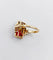 Bague 52 Bague tank Art déco en or rose 18k et platine, diamants et rubis synthétique 58 Facettes A06749