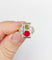 Bague 52 Bague tank Art déco en or rose 18k et platine, diamants et rubis synthétique 58 Facettes A06749