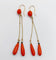 Boucles d'oreilles Dormeuses anciennes en or 18k avec pampilles de corail et perles 58 Facettes A01936