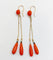 Boucles d'oreilles Dormeuses anciennes en or 18k avec pampilles de corail et perles 58 Facettes A01936