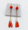 Boucles d'oreilles Dormeuses anciennes en or 18k avec pampilles de corail et perles 58 Facettes A01936