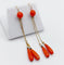 Boucles d'oreilles Dormeuses anciennes en or 18k avec pampilles de corail et perles 58 Facettes A01936