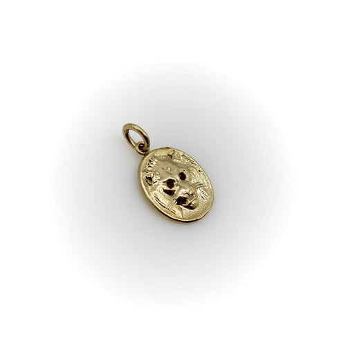 Cute-As-A-Button - Pendentif tête de lion en or 14K et rubis 58 Facettes