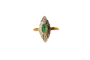 Bague marquise en or jaune 18 carats émeraude et diamants 58 Facettes 3839