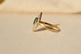 Bague marquise en or jaune 18 carats émeraude et diamants 58 Facettes 3839