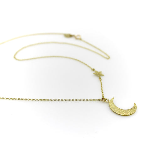Me & Ro Paisley - Collier lune et étoile en or 18k 58 Facettes A2007L