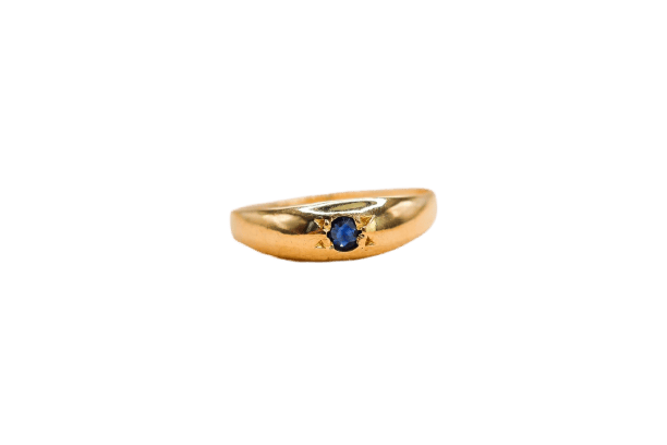 Bague jonc sertie d’un saphir étoilé en or jaune 18 carats 58 Facettes 3892