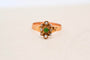 Bague 53.5 Bague Art nouveau en or rose 18 carats, pierre verte et perles 58 Facettes 3909