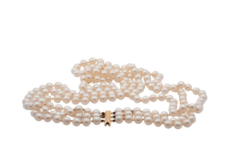 Collier Collier de perles de culture avec fermoir en or jaune 58 Facettes 27986