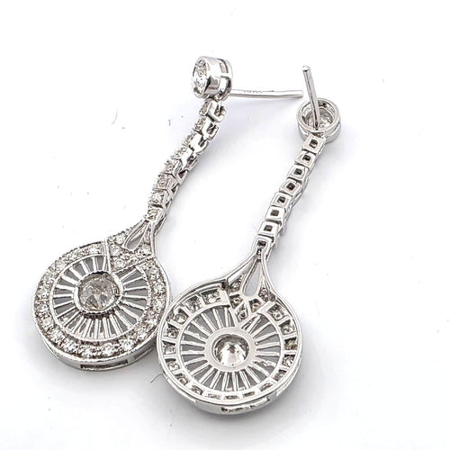 Boucles d'oreilles Boucles d'oreilles années 1930 en or blanc 18 ct et diamants 58 Facettes 90/26 B