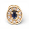 Boucles d'oreilles Boucles d'oreilles - Design contemporain du XXe siècle en or jaune 18 ct, diamants et saphirs 58 Facettes Q290B