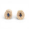 Boucles d'oreilles Boucles d'oreilles - Design contemporain du XXe siècle en or jaune 18 ct, diamants et saphirs 58 Facettes Q290B