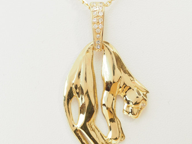 Pendentif Pendentif panthère en or jaune 18 ct et diamants 58 Facettes 33872