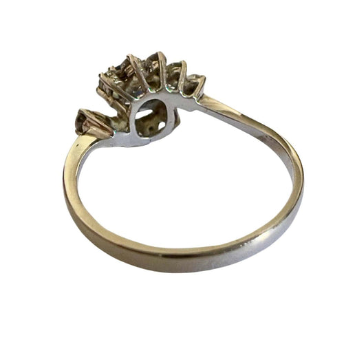 Bague 52 Bague Art déco (vers 1945) en or 18 k avec diamants et saphir 58 Facettes Q325B(965)