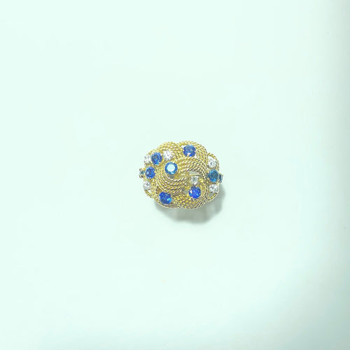 Bague 50 Bague vintage en or jaune 18 carats avec saphirs et diamants 58 Facettes 260101