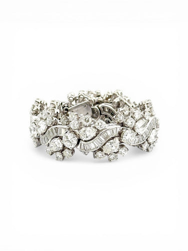 Bracelet Bracelet en or blanc 18 carats et platine serti de diamants naturels 58 Facettes orplat