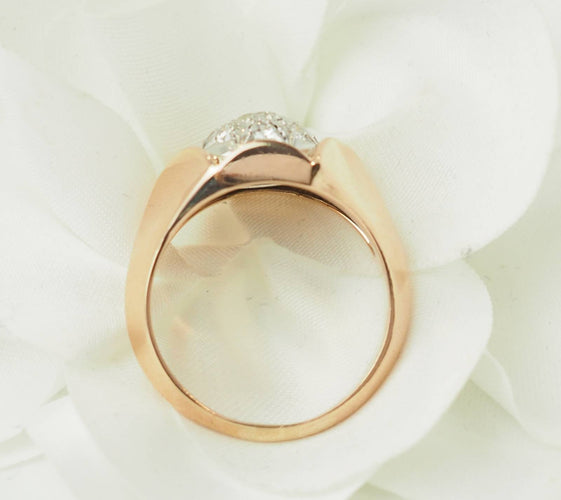 Bague 58 Bague Tank en or rose et blanc 18 ct et diamants 58 Facettes 33624