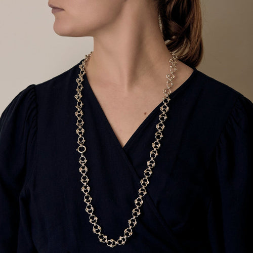 Collier HERMES x Gaetan de Percin - Collier en argent à maillons ronds et motifs de mors 58 Facettes 58FC47