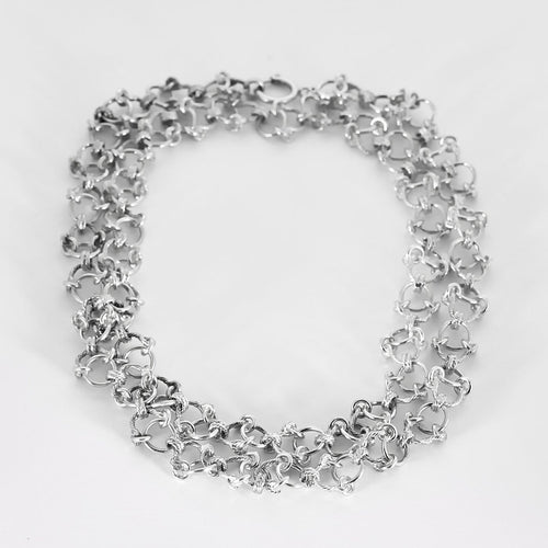 Collier HERMES x Gaetan de Percin - Collier en argent à maillons ronds et motifs de mors 58 Facettes 58FC47
