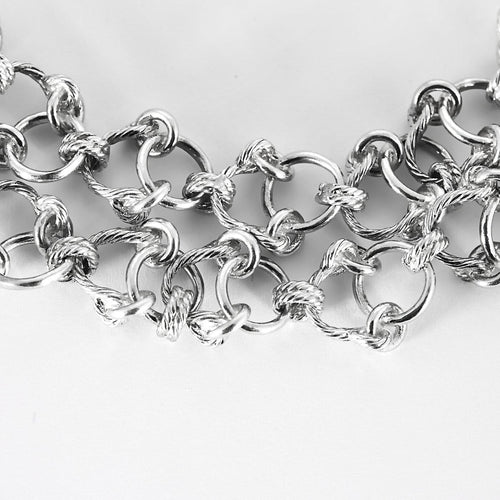 Collier HERMES x Gaetan de Percin - Collier en argent à maillons ronds et motifs de mors 58 Facettes 58FC47