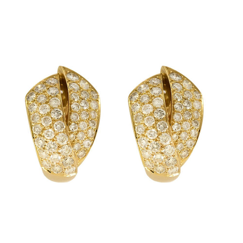 Boucles d'oreilles Demies créoles en or jaune et diamants 58 Facettes B260077