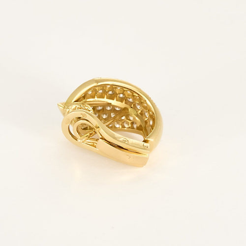 Boucles d'oreilles Demies créoles en or jaune et diamants 58 Facettes B260077