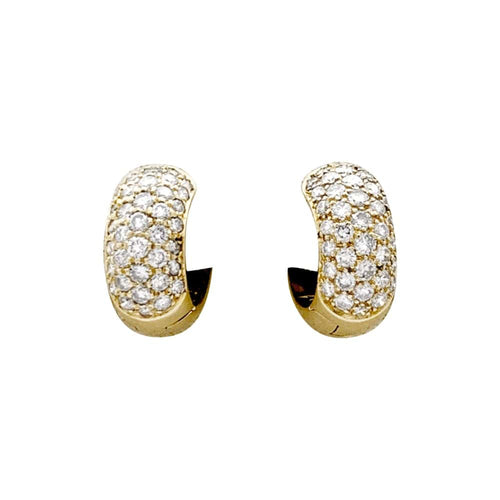Boucles d'oreilles Paire de créoles or jaune, diamants. 58 Facettes 35445