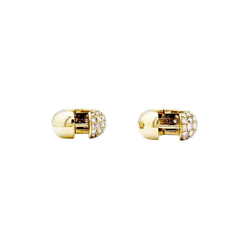 Boucles d'oreilles Paire de créoles or jaune, diamants. 58 Facettes 35445