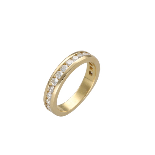 Bague Demi Alliance Diamants 1 ct G-VS – Or Jaune 18k – Taille 56 58 Facettes FB11483