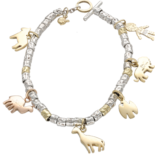 Bracelet Bracelet DoDo 7 Breloques – Or Gris 18k & Argent – 18 cm 58 Facettes FB11459