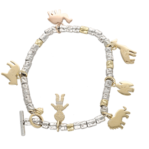 Bracelet Bracelet DoDo 7 Breloques – Or Gris 18k & Argent – 18 cm 58 Facettes FB11459