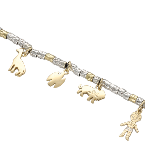 Bracelet Bracelet DoDo 7 Breloques – Or Gris 18k & Argent – 18 cm 58 Facettes FB11459