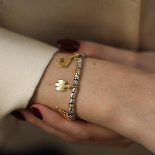 Bracelet Bracelet DoDo 7 Breloques – Or Gris 18k & Argent – 18 cm 58 Facettes FB11459