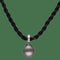Collier Collier Pendentif Perle de Tahiti 13,6 mm & Diamants 0,20 ct G-VS – Or Gris 18k – Cordon 58 Facettes FB11482