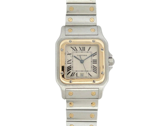 Montre Cartier Santos Galbée - Montre quartz femme en acier et or jaune 58 Facettes 273629