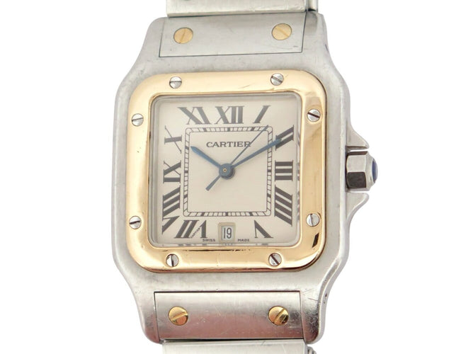 Montre Cartier Santos Galbée - Montre quartz femme en acier et or jaune 58 Facettes 273629