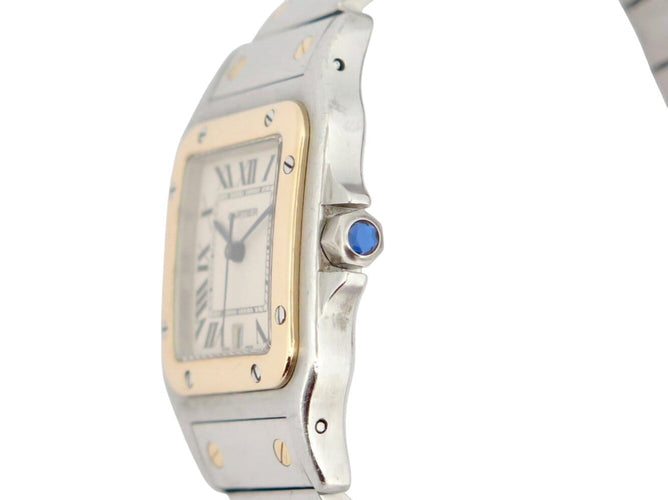 Montre Cartier Santos Galbée - Montre quartz femme en acier et or jaune 58 Facettes 273629